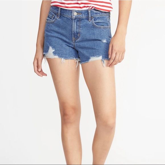 Distressed Boyfriend Cutoff Denim Shorts - Picture 1 of 4